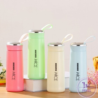 กระบอกน้ำ  ลาย NICE ขนาด 400 ml  กระบอกน้ำมีหูหิ้ว กระบอกน้ำสีน่ารัก glass cup