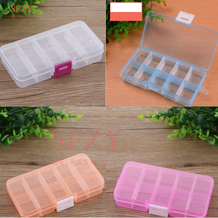 กล่องเก็บเครื่องประดับ 10ช่อง ปรับได้ กล่องเก็บของ กล่องอเนกประสงค์ สำหรับสร้อยคอ แหวน ต่างหู ยา ลูกปัด หูฟัง X1 - รูปที่ 4