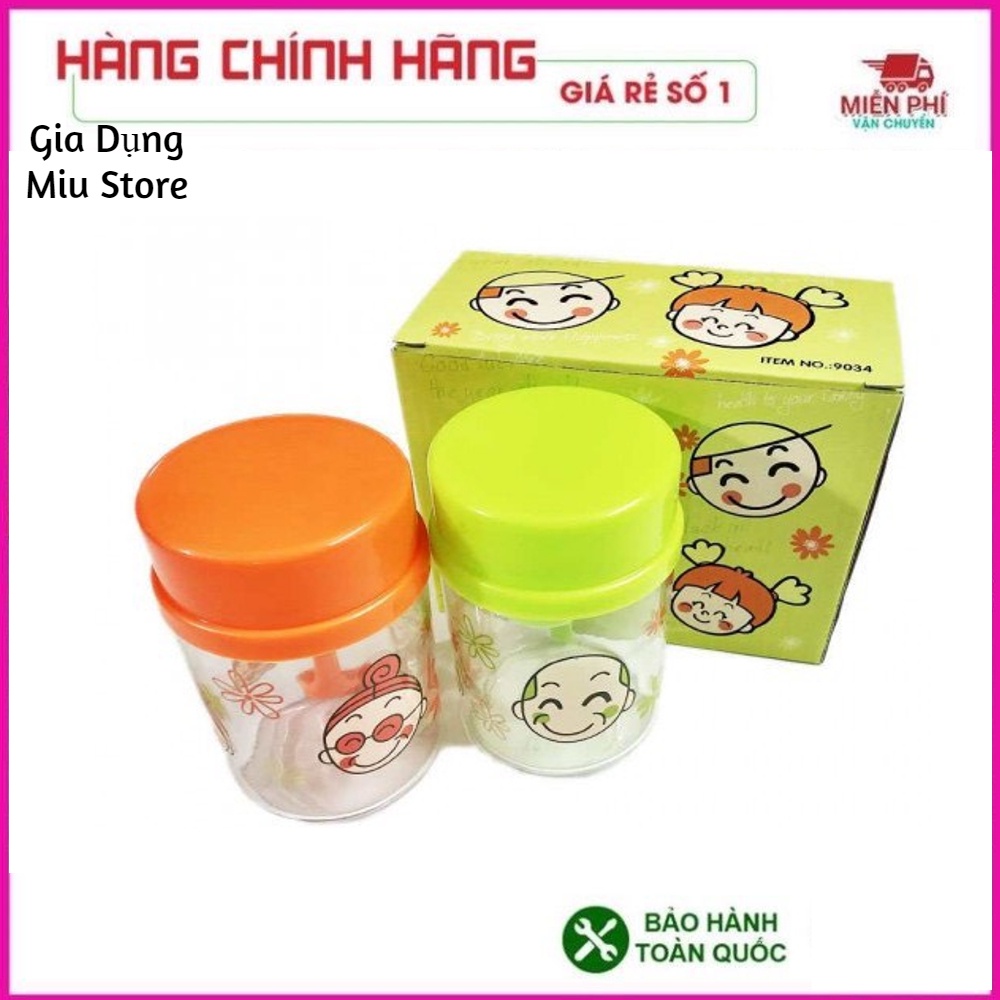 Miu Store Smiley Face Spice Jar Duo - โถเครื่องเทศแก้วพร้อมช้อนผลิตภัณฑ์คุณภาพสูง