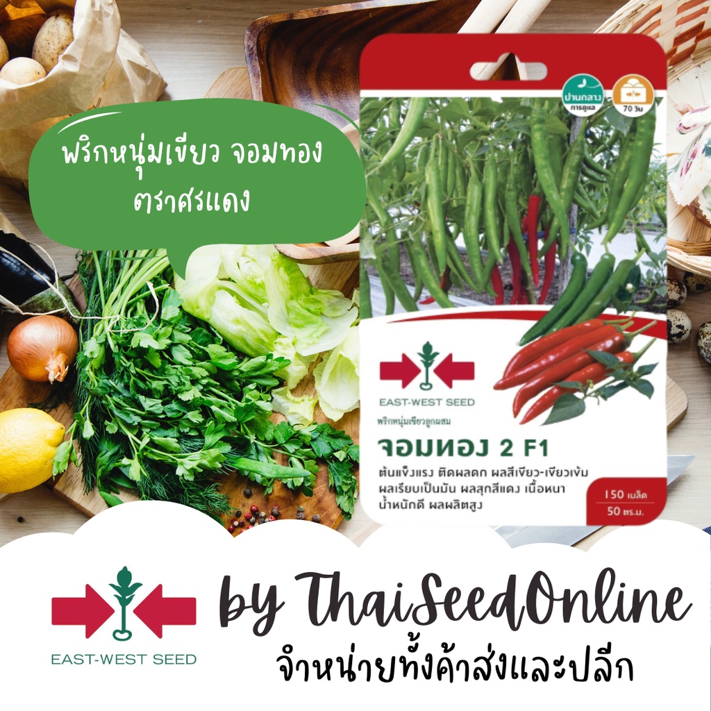 GGEW เมล็ดพันธุ์ พริกหนุ่มเขียว จอมทอง2 ตราศรแดง