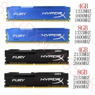 แรมหน่วยความจํา สําหรับคอมพิวเตอร์ตั้งโต๊ะ HyperX FURY DDR3 DDR4 8GB 4GB DDR3 1333mhz 1600mhz 1866mhz 2133mhz 2400mhz 2666mhz