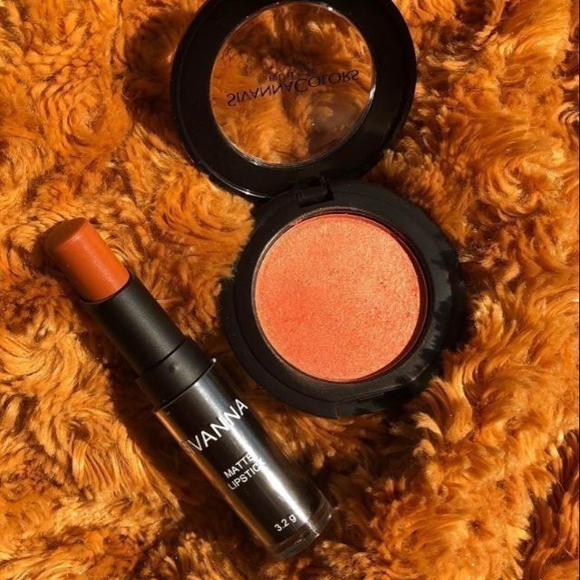 sivanna บรัชสีอิฐประกาย+ลิปส้มอิฐ sh847 + hf 308