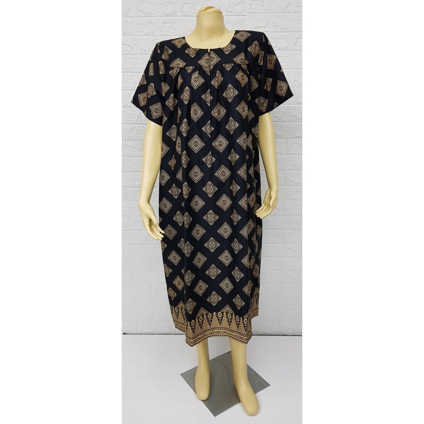 ชุดอยู่บ้าน ชุดนอน เซ็ทสีเข้ม ไว้ทุกข์ คอกลม ติดซิปด้านหน้า 4 ไซส์