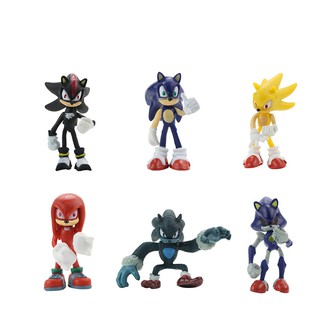 &lt; Available &gt; โมเดลฟิกเกอร์ PVC อนิเมะ Sonic Tails Boom Dr Eggman Kunckles Shadow ของเล่นสําหรับเด็ก 6 ชิ้น ต่อชุด