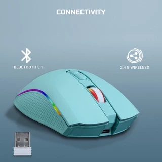 Nubwo เมาส์เกมมิ่งไร้สาย รุ่น NM-89W 2.4G/Bluetooth5.1 RGB ปรับ DPI ได้ แถมสายชาร์จ รับประกัน 1 ปี