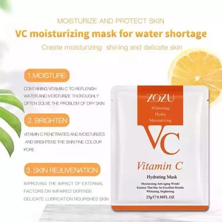 แหล่งขายและราคาแผ่นมาส์กหน้า ZOZU VC Mask Vitamin C มาส์กวิตามินซี หน้าขาวกระจ่างใส หน้าเนียนนุ่มชุ่มชื้น ลดริ้วรอย มาร์คหน้า มาส์กหน้าอาจถูกใจคุณ