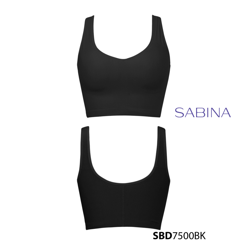 Sabina เสื้อชั้นใน Invisible Wire (ไม่มีโครง) รุ่น Perfect Bra รหัส SBD7500BK สีดำ