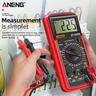ANENG One Set DT9205A มัลติมิเตอร์แบบดิจิตอล, ช่วงอัตโนมัติพร้อมความต้านทานกระแสไฟ AC/DC Capacitance และการทดสอบทรานซิสเตอร์พร้อมฟังก์ชั่น NCV