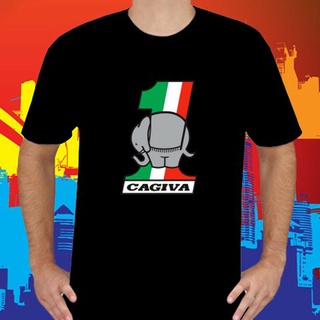 Cagiva เสื้อยืด ลายช้าง สีดํา สําหรับผู้ชาย