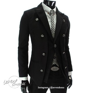 เสื้อ Blazer เป็นทางการ เต้านม มีกระดุม สําหรับผู้ชาย | Sk36