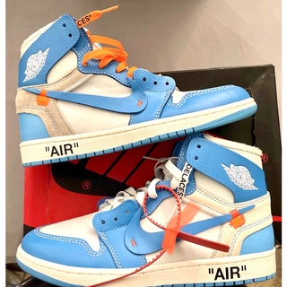 Nike Air Jordan 1 x Off-White Retro High UNC University Blue AQ0818 148 2018 Pre-Order ไนกี้ของแท้100%ออฟไวท์แท้ 3สีครบ