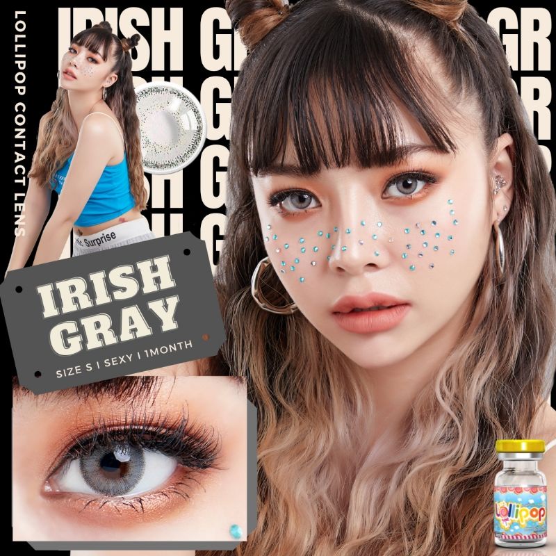 Irish คอนแทคเลนส์ Lollipop Contact Lens สีน้ำตาลและเทา