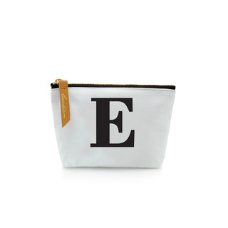 กระเป๋าผ้าลายอักษร ALPHABET  Pouch Coin Bag  WHITE  E