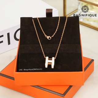 HERMES H POP NECKLACE IN WHITE