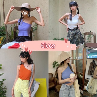 Elves✨พร้อมส่ง✨  เสื้อกล้ามไหมพรม ดีเทลผ้าร่องเล็กใส่สบายยืดตามตัว สีน่ารักมาก ~9A68~