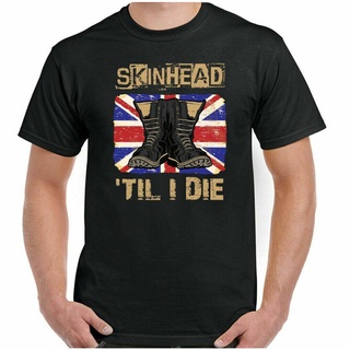 เสื้อผ้าผชเสื้อยืด พิมพ์ลาย fino A I Die Oi Ska Reggae 2Tone Skins Mod Vespa ขนาดใหญ่ สีดําS-5XL