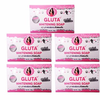 Gluta Whitening Soap by Pink Angel สบู่กลูต้าไธโอน 135g.(5ก้อน)#706