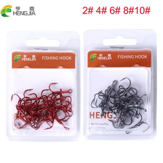 Hengjia 20 ชิ้น/แพ็ค Treble Fishing Hooks เหล็กคาร์บอนสูง Ba…