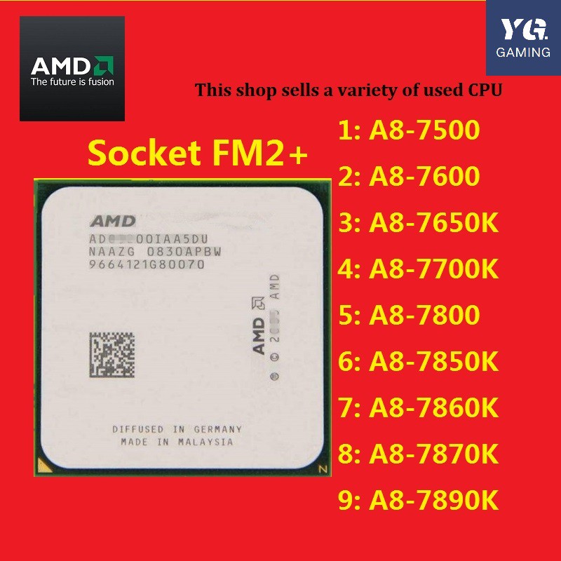 ชิป AMD A10 6800K 6700 6600K 6790K 5700 5800k A10 7800 7700K 7850K 7860K 7870k 5700K 7500 7680K 7650K CPU quad-core FOUR CORES FM2+ CPU