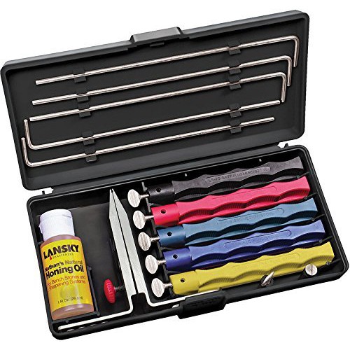 Lansky Deluxe 5-Stone Sharpening System ที่ลับมีด เครื่องลับมีด คุณภาพสูง Made in U.S.A Great for kitchen outdoor garden