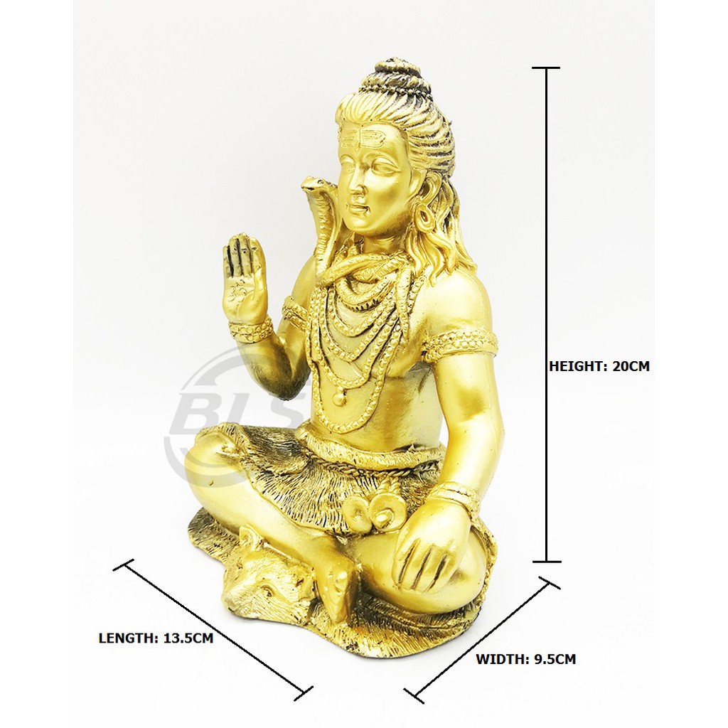 POLYRESIN SHIVA INDIA STATUE H 20 CM สีทอง DECO