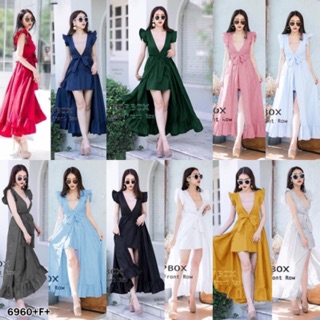 GN6960  **รบกวนสอบถามก่อนสั่งซื้อจ้า** Dress งานผ้า 4way แขนกุดระบาย