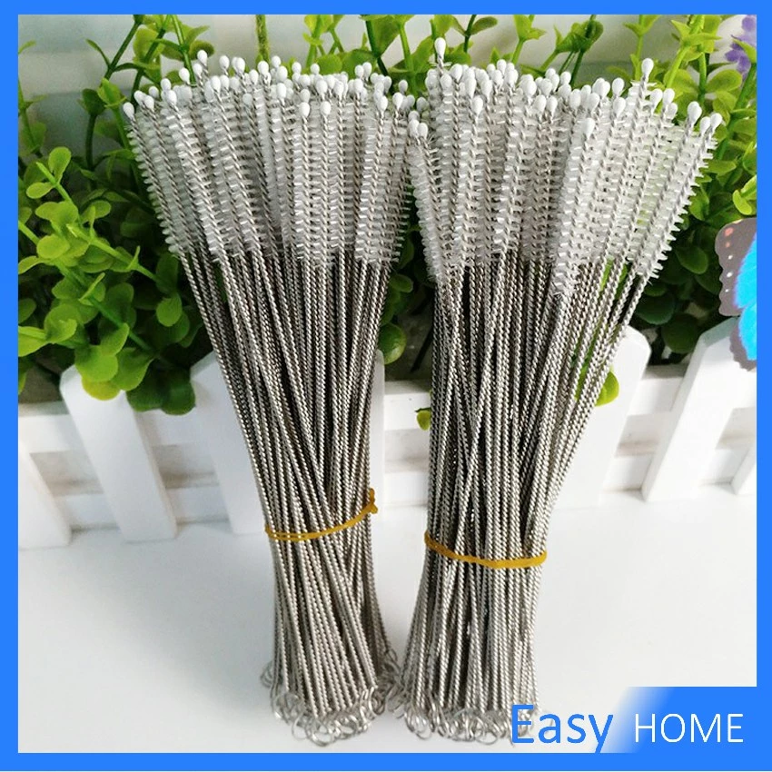 ขนไนล่อน ไม่ทำให้เป็นรอย แปรงล้างหลอดดูด จุกนม Stainless steel soft straw straw brush