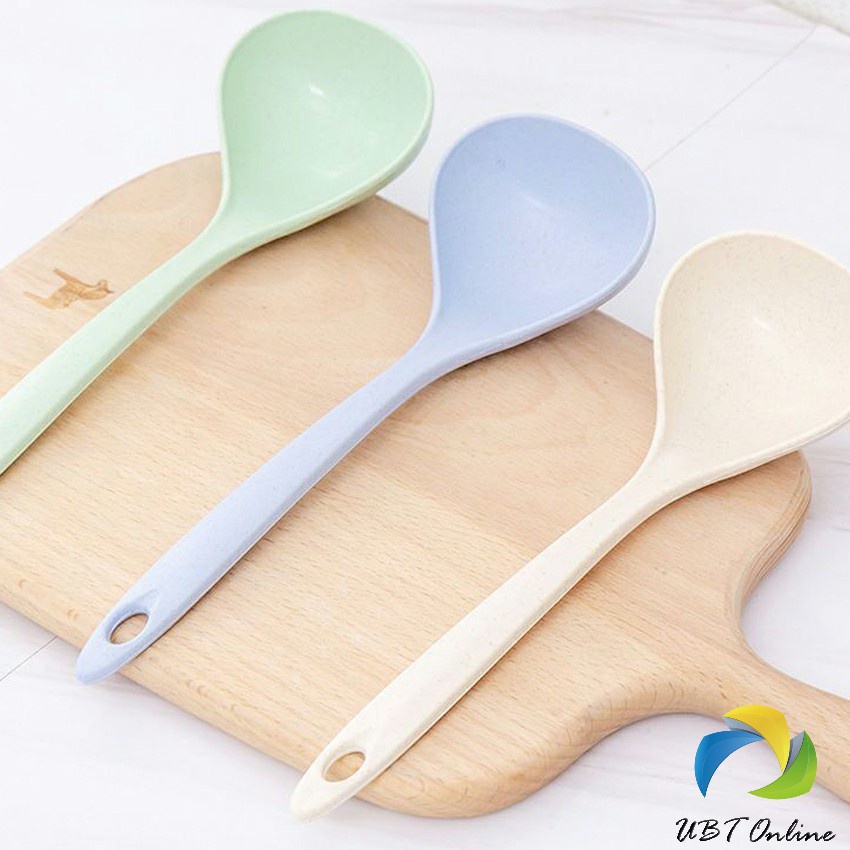 UBT ช้อนซุปทำจากฟางข้าวสาลี กระบวยตักอาหาร กระบวยซุป พลาสติก Plastic soup spoon with long handle ราคา ถูกที่สุด ดีลบีเคเค แกลเลอรีภาพที่ 7