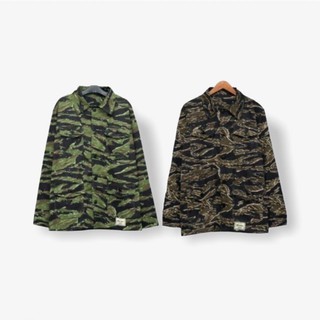 เสื้อแจ็กเก็ต Parka Level Up Camo Tiger สีเขียว และสีน้ําตาล สําหรับผู้ชาย