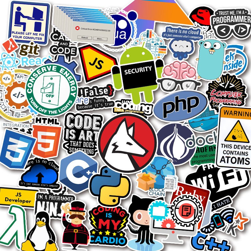 105pcs Programmer สติกเกอร์แล็ปท็อป Decals Java C # C++,Pyt การเขียนโปรแกรมสติกเกอร์สําหรับ Developers, Coders, Hackers, Geeks, Engineers สติกเกอร์ของขวัญสําหรับโปรแกรมคอมพิวเตอร์