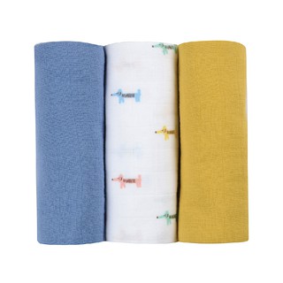 BEABA ผ้าอ้อมอเนกประสงค์ Pack of 3 Muslins Organic Cotton - Teckel Beige