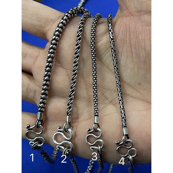 เจ้ปุ้ย เครื่องเงิน สร้อยคอเงินแท้92.5% ลายดอกโปร่ง เกรียวใต้หวัน บาหลี