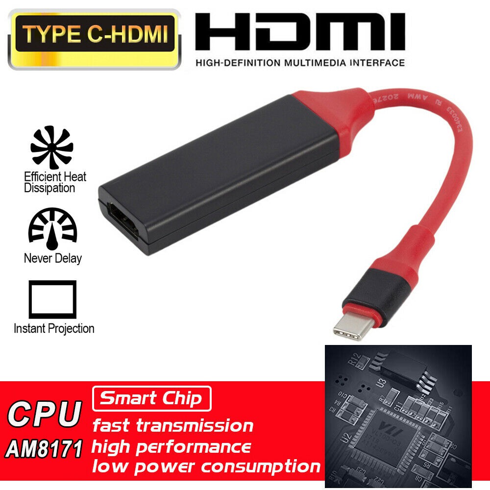 SALE Type C to Female HDMI HDTV Cable Adapter for MAC S8 S9+ P20 #คำค้นหาเพิ่มเติม HDMI Cable MHL WiFi display