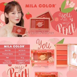 MC5018 บลัชออน​ Heng​ Fei​ 4 เฉดสี เนื้อ​แมท​ เนื้อชิ​มเมอร์​ ติดทน โทนส้ม โทนพีช โทนชมพู สวยคุ้มมากจ้า🍑🍓