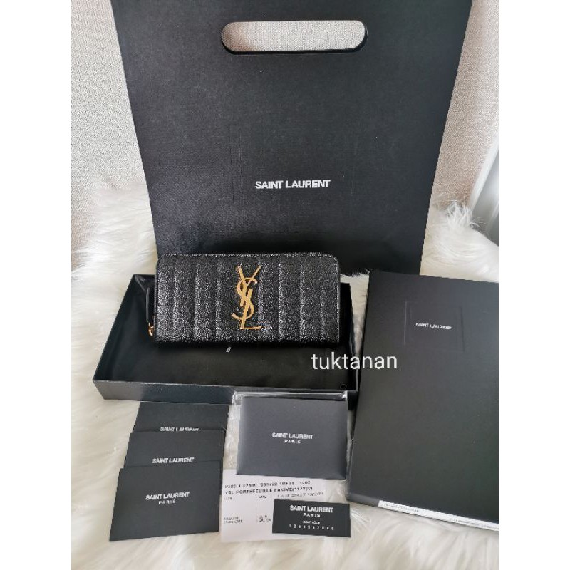 YSL Saint laurent vickey wallet แท้ Shop Kingpower อปกครบมีถุงกระดาษ