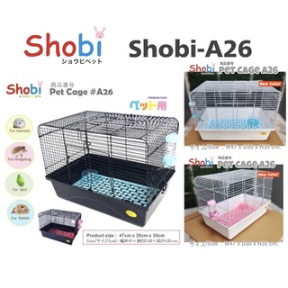 Shobi-A26 พื้นตะแกรงพลาสติก / A26-1 พื้นตะแกรงเหล็ก กรงอเนกประสงค์ ฟรี‼️ ถ้วยอาหารและขวดน้ำ