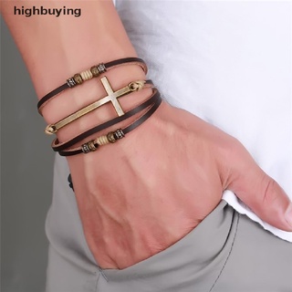 [highbuying] หนัง สร้อยข้อมือไขว้ กําไลข้อมือ ปรับได้ โบฮีเมียน โซ่ สร้อยข้อมือ ผู้ชาย เครื่องประดับ ใหม่ พร้อมส่ง