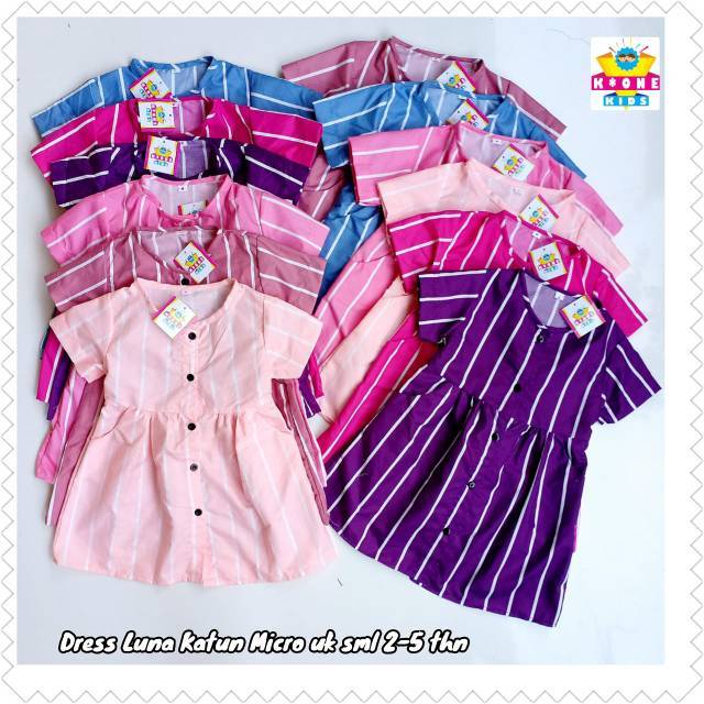 Katun Luna LINE CHILDRENS DRESS (ผ้าฝ้ายMICIN) SZ 2,3,4,5,6 K*ONE KIDS
