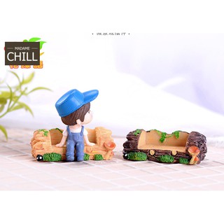 [MC829] ตุ๊กตุ่นจิ๋ว ที่นั่งขอนไม้ 🌳 (1 ชิ้น ราคา 20 บาท)