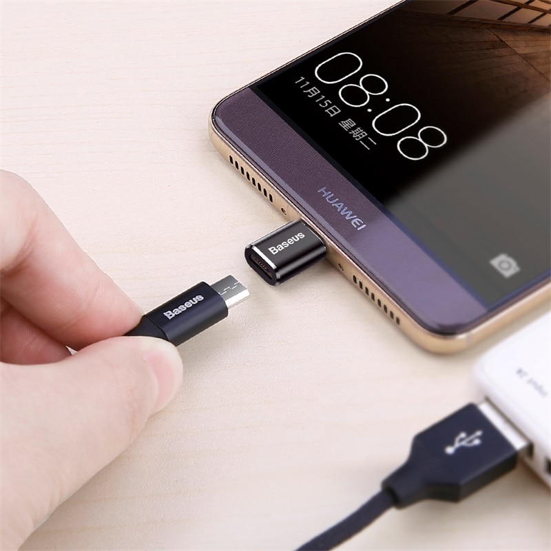 Baseus อะแดปเตอร์แปลง USB เป็น Type c OTG USB-c ตัวผู้ เป็น Micro USB Type-c ตัวเมีย สําหรับ Macbook Samsung S20 USBC OTG