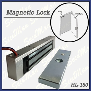 HL-180 (Magnetic 350ปอนด์ / 180กก.)กลอนแม่เหล็กควบคุมประตู กลอนแม่เหล็กไฟฟ้า แม่เหล็กล็อคประตู