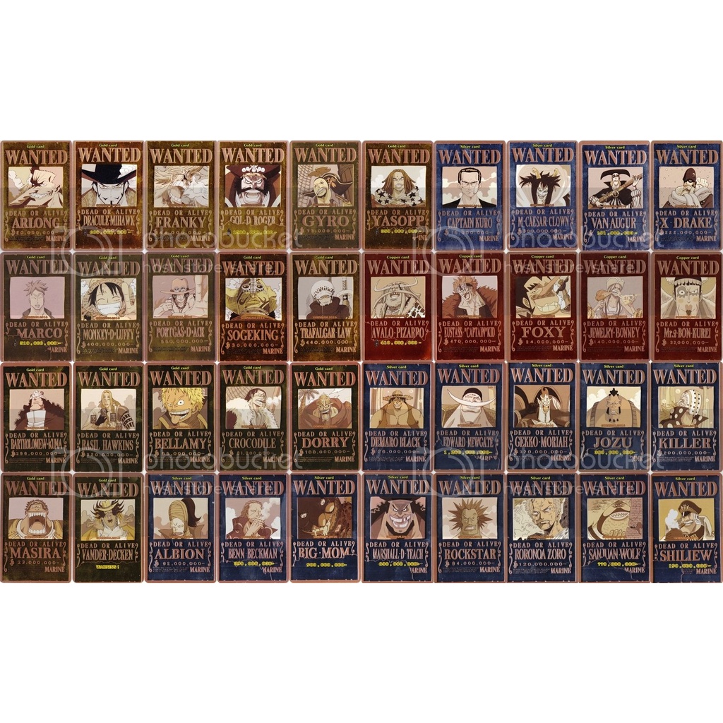 การ์ดสะสม One Piece WANTED Card การ์ดค่าหัววันพีช ขอบทอง ใบประกาศจับ ...