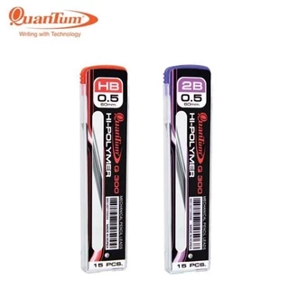 Quantum ไส้ดินสอ ควอนตั้ม รุ่น Q300 ความเข้ม B / HB / 2B ขนาดเส้น 0.5 มม. ( บรรจุ 15 ไส้ / 1 หลอด )