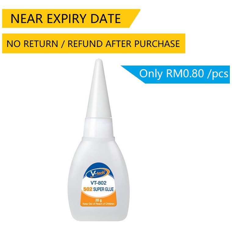 20g V-TECH 502 ซุปเปอร์กาว Gam Cepat Kering 3 วินาทีหมากฝรั่ง Fast Dry