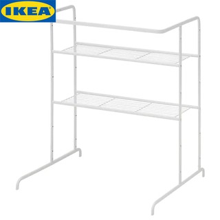 IKEA RASSLIG รัสส์ลิก ชั้นวางพร้อมราวแขวนผ้า,ชั้นวางปรับระดับได้ สามารถปรับพื้นที่จัดวางได้ตามต้องการ ชั้นวางในตู้เสื้อ