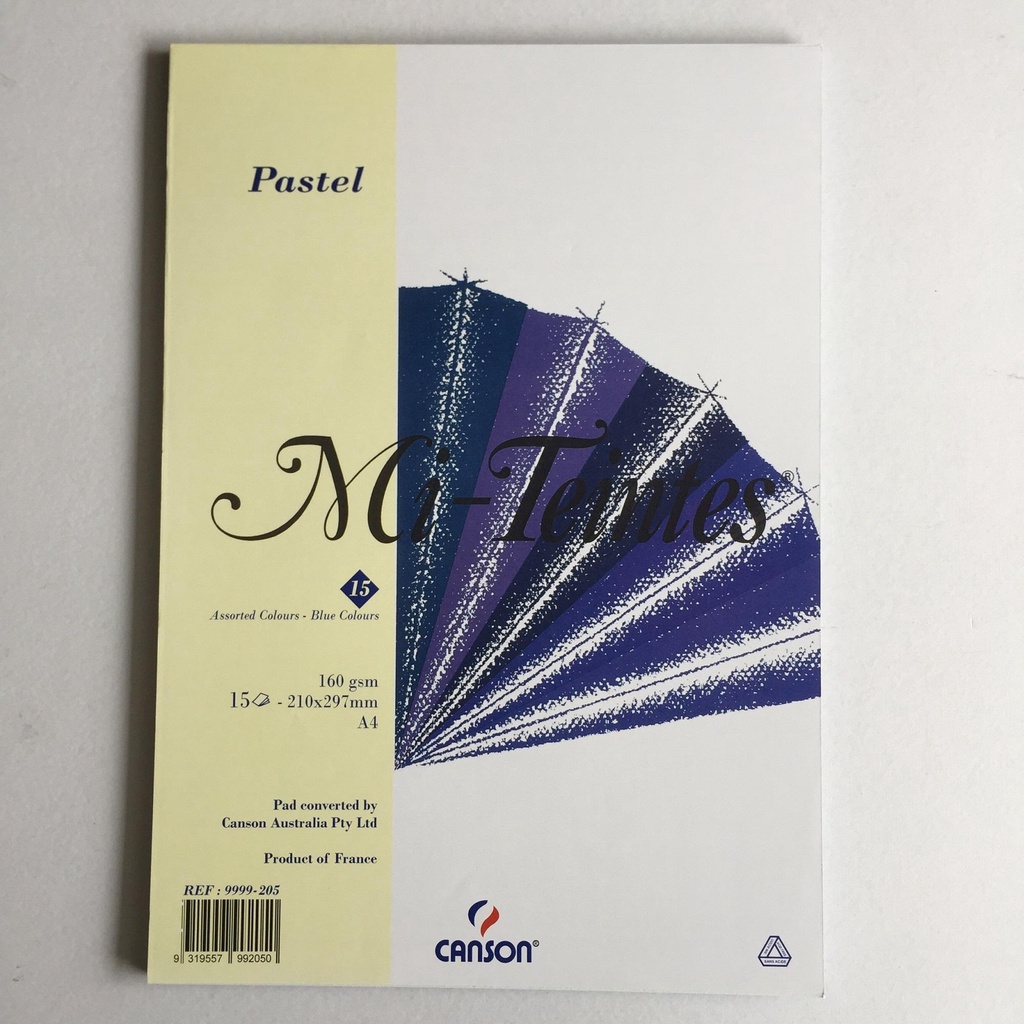 แผ่นรอง Canson Mi-Tintes Pastel A4 โทนสีน้ําเงิน 15 แผ่น x 2 แผ่น
