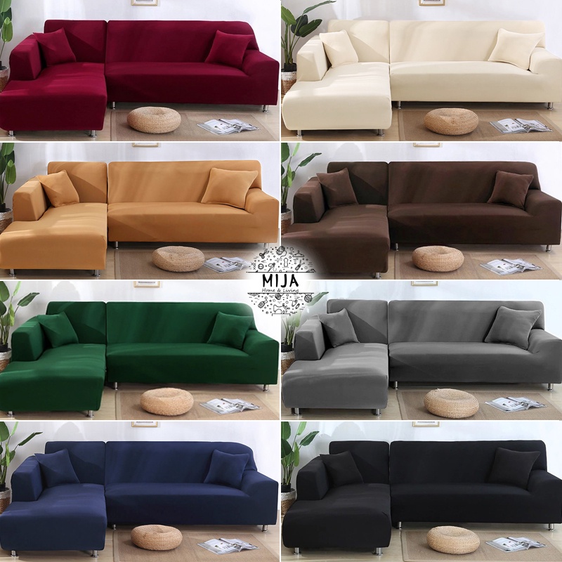MIJA ผ้าคลุมโซฟา l/2/3/4 ที่นั่ง ผ้าคลุมโซฟาตัวแอล ส่งปลอกหมอน