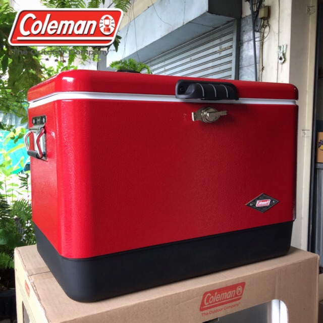 กระติกน้ำแข็ง Coleman Steel Belted Cooler 54qt โคลแมน ถังน้ำแข็ง camping แคมปิ้ง camp tent เต็นท์ ท่