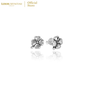 Louis Montini (Jewelry) Sterling Silver 925 Earrings ต่างหูเงินแท้ 92.5% ต่างหูผู้หญิง รูปดอกไม้ LJER30