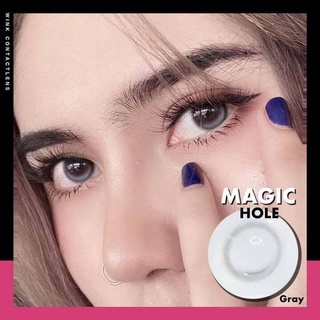 คอนแทคเลนส์ คอนแทคเลนส์แฟชั่น บิ๊กอาย Wink Contactlens ลาย MAGIC HOLE GRAY (สีเทา) เลนส์นิ่มสุดๆ ใส่สบายตาทั้งวัน